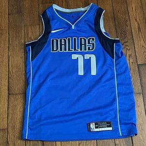Nike Dallas Blue and White Basketball Jersey